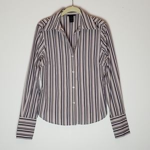 The Limited Stretch Purple Toned Striped Shirt